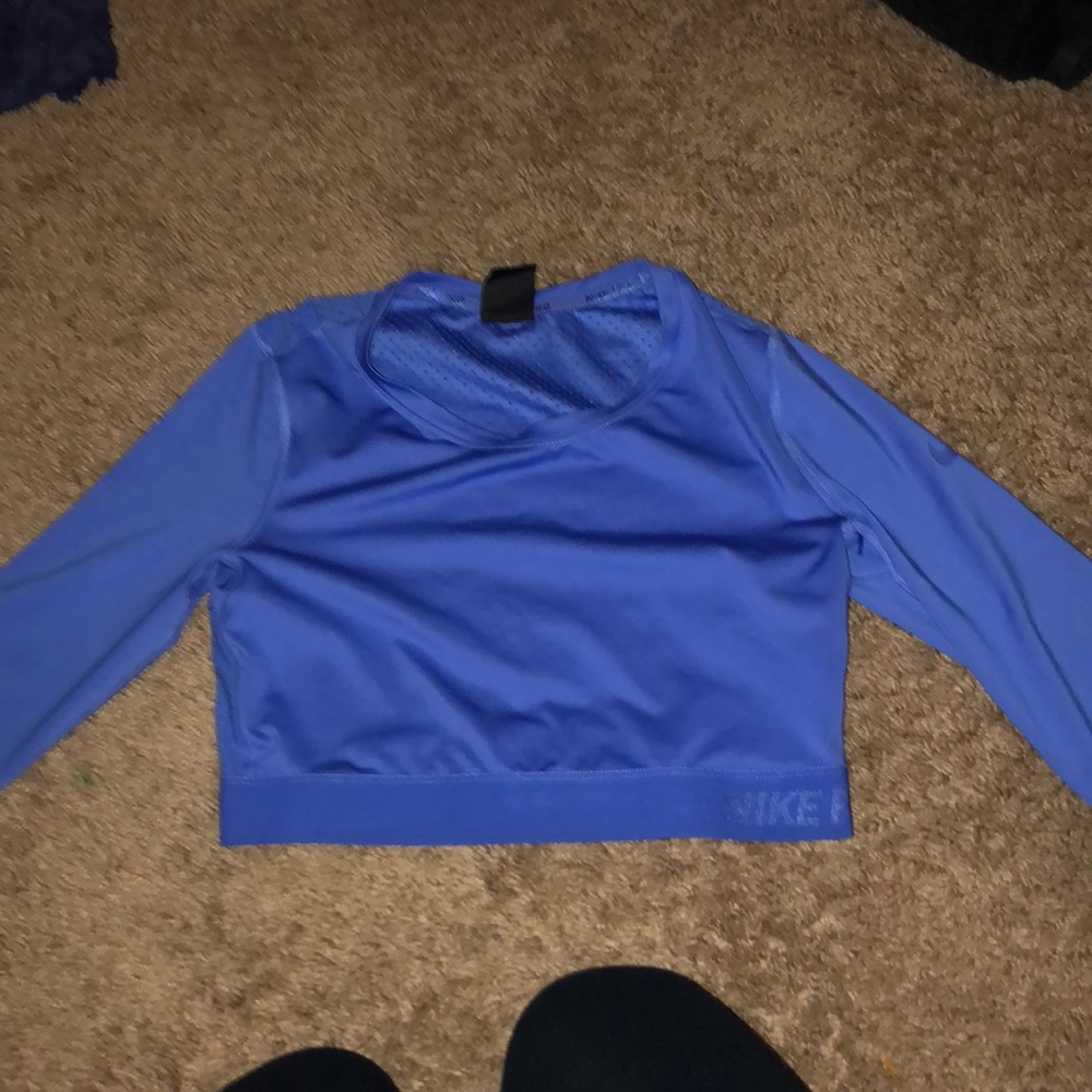 Blue Nike workout crop top
